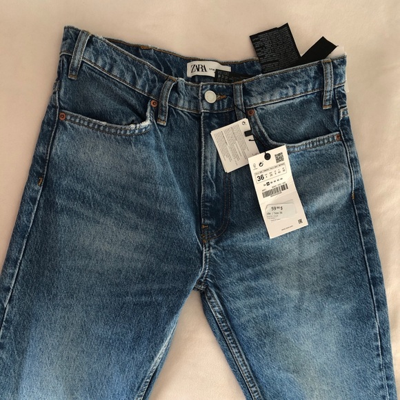 ZARA vintage wide leg blue jeans - Picture 3 of 4